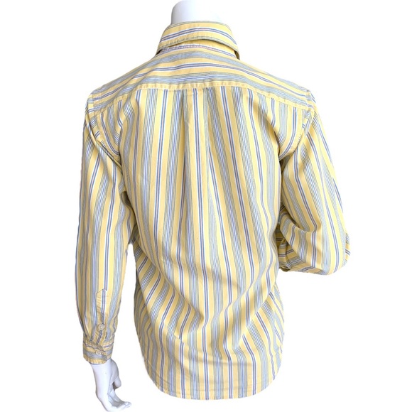 RALPH LAUREN YELLOW/BLUE STRIPED OXFORD COTTON SHIRT. BOYS SIZE M 12-14 - Picture 2 of 6